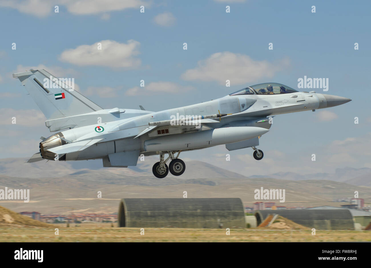 A United Arab Emirates Air Force F16 Block 52+ during Exercise Anatolian Eagle at Albacete Air