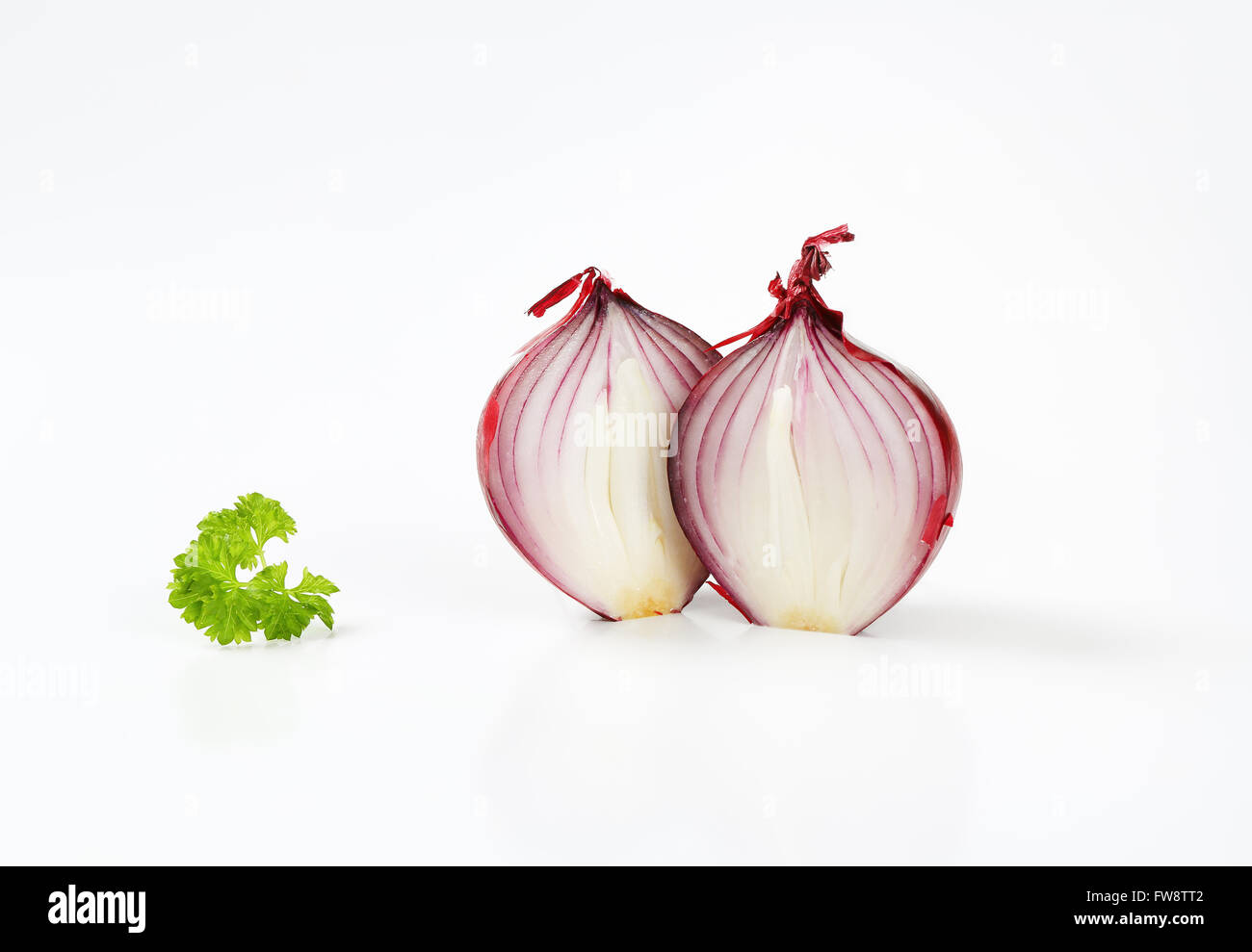 halved red onion on white background Stock Photo Alamy