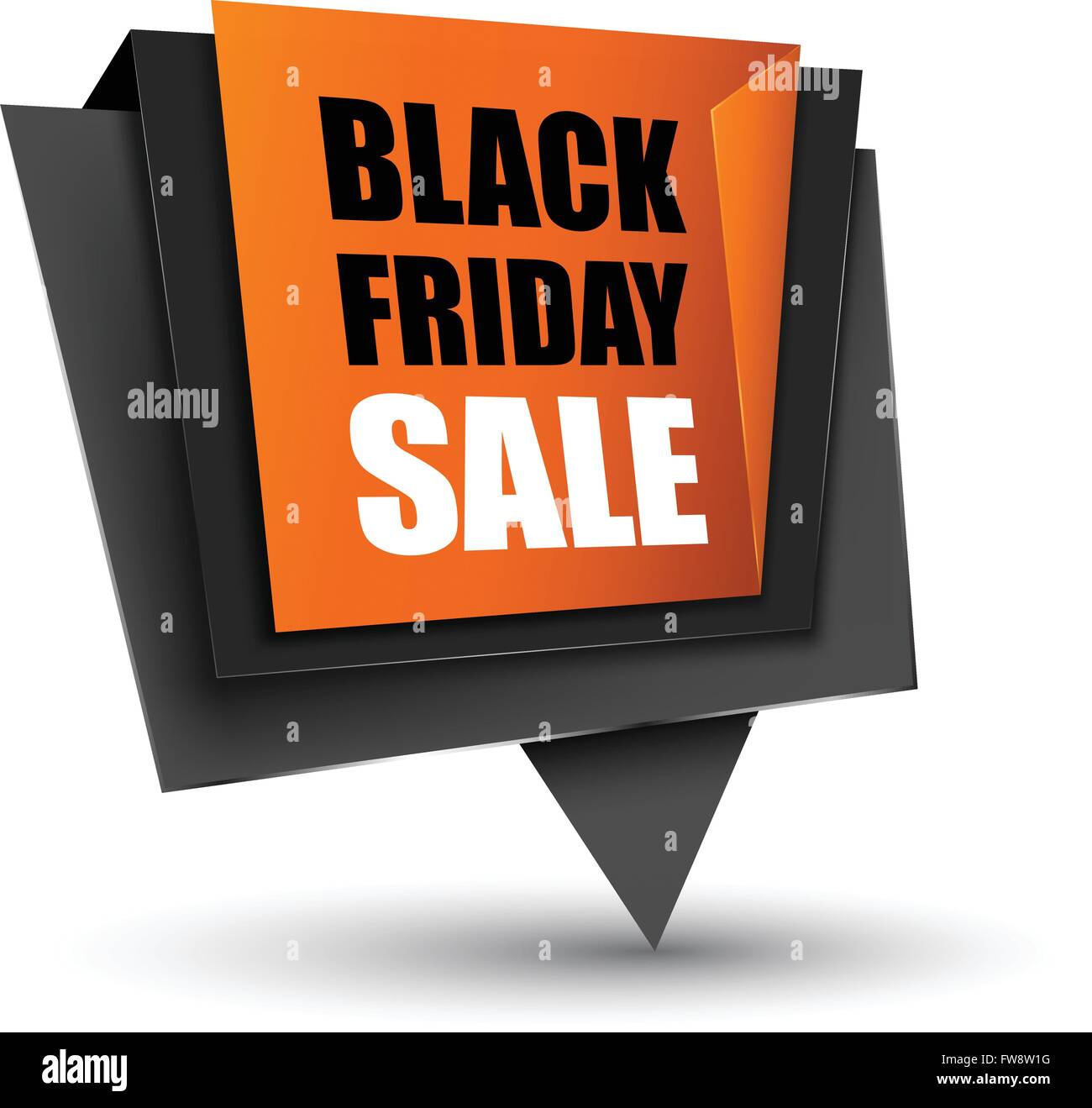 Black Friday sales tag. Vector Illustration, grouped for easy editing