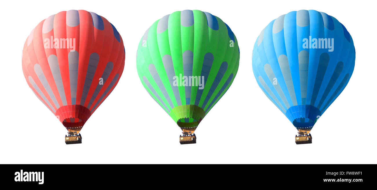 hot air balloons set Stock Photo