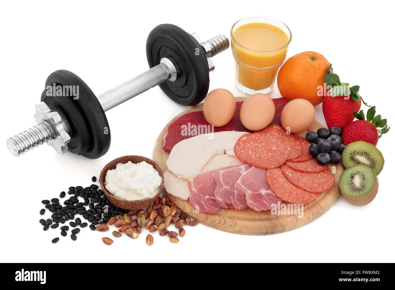 Health And Body Building High Protein Food Of Meat Nuts Pulses