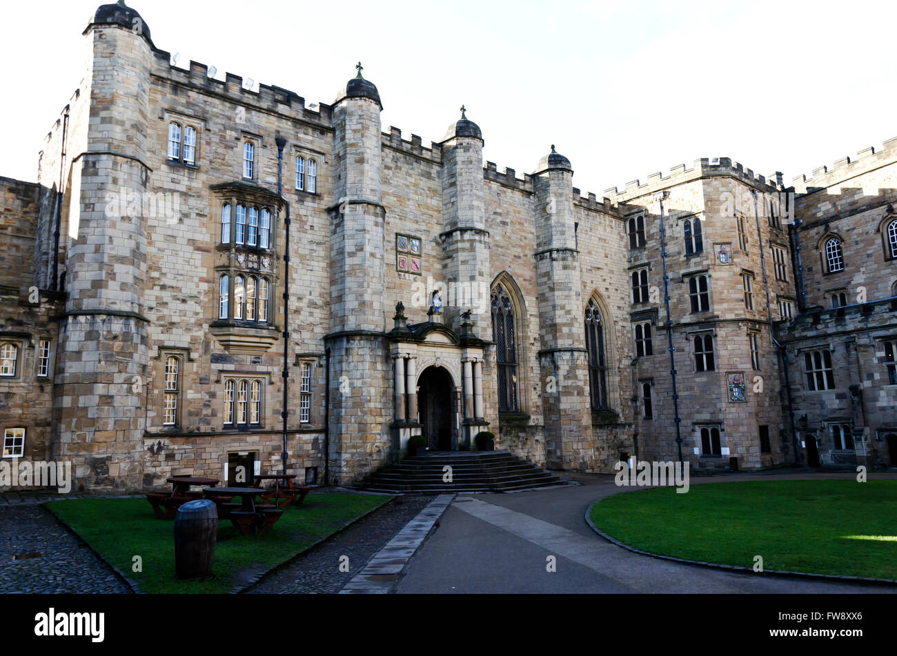 Durham Castle, part of University College Durham, Tyne and Wear district in the north east of England. Stock Photo