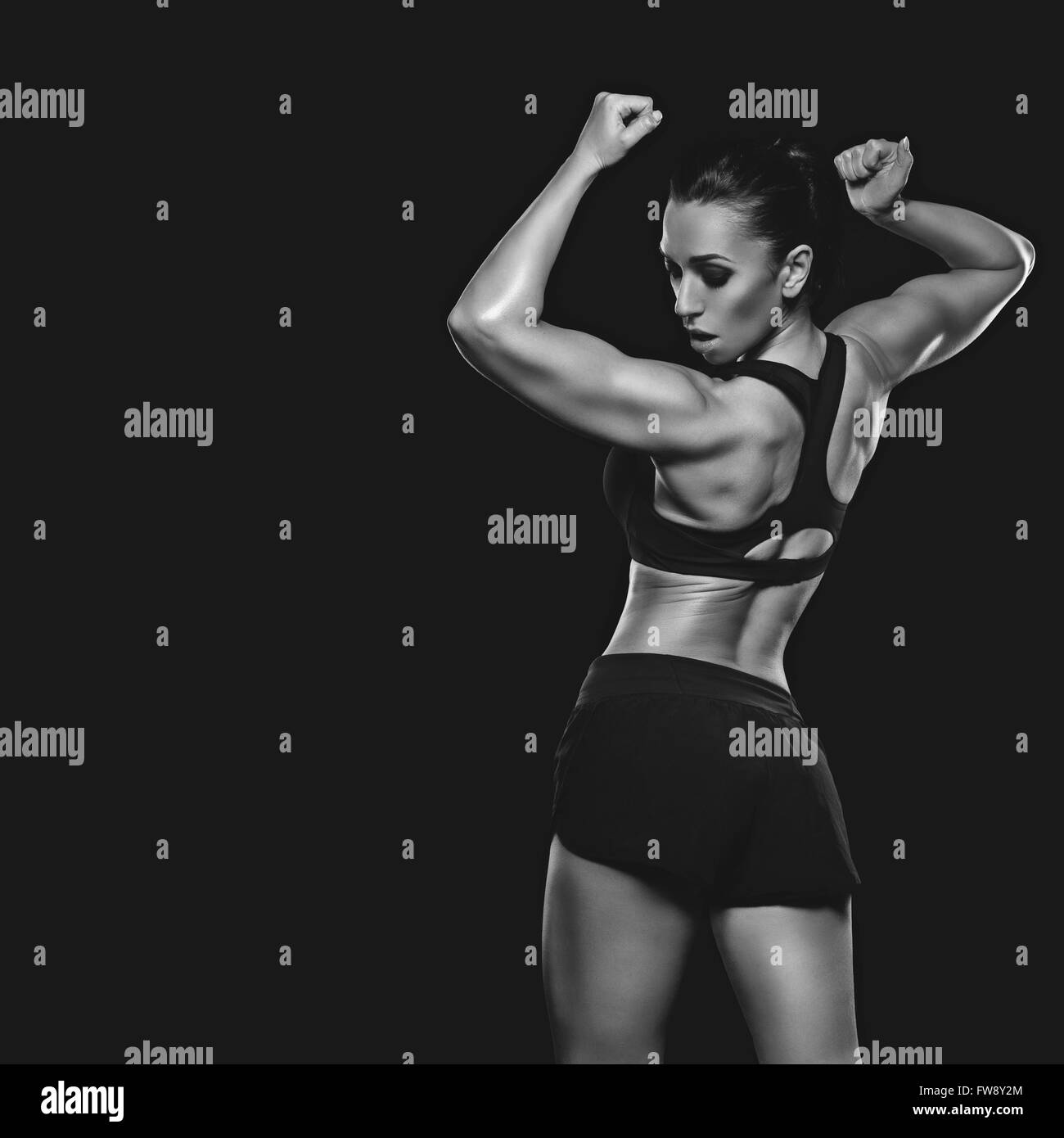 Sporty girl with muscles Stock Photo Alamy