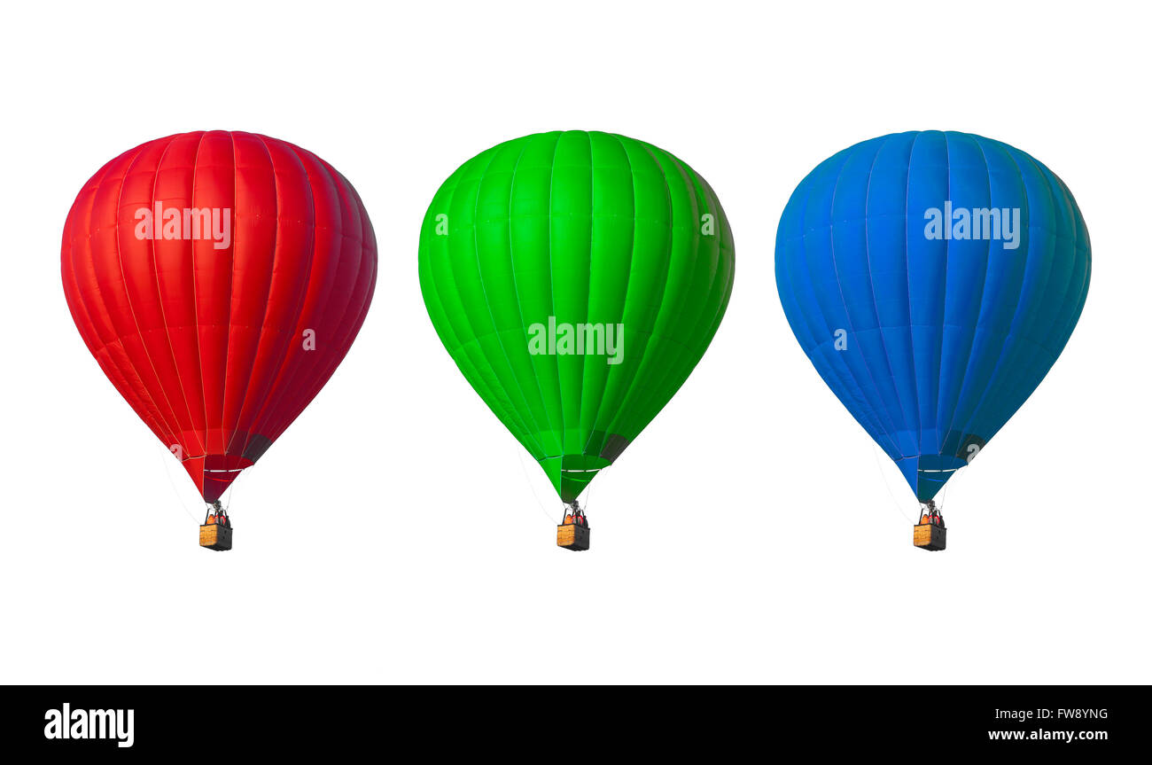 hot air balloons set Stock Photo