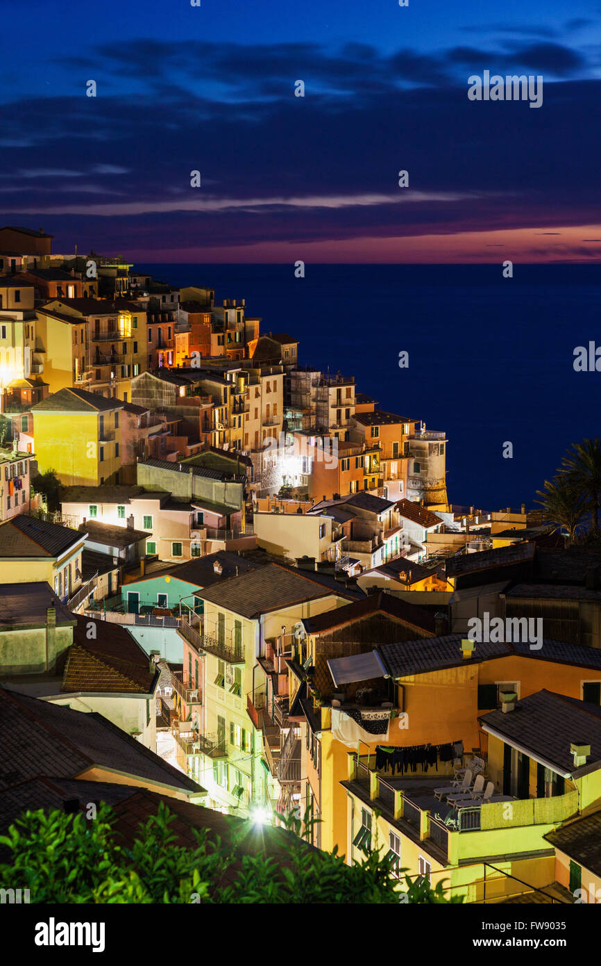 Sunset in Manarola Stock Photo