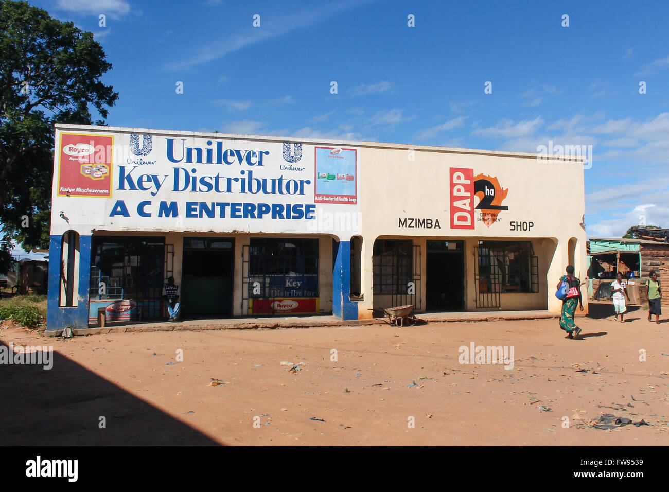 Shops in Mzimba, Malawi. Stock Photo
