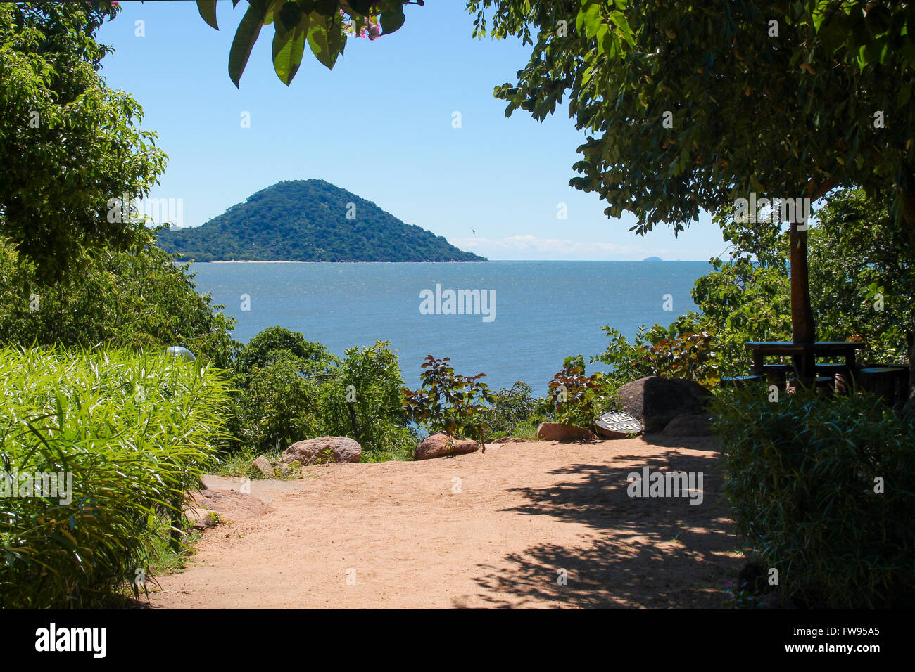 Overlooking Lake Malawi. Stock Photo