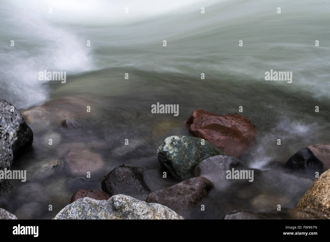 View of rocks in river, Whistler, British Columbia, Canada Stock Photo ...