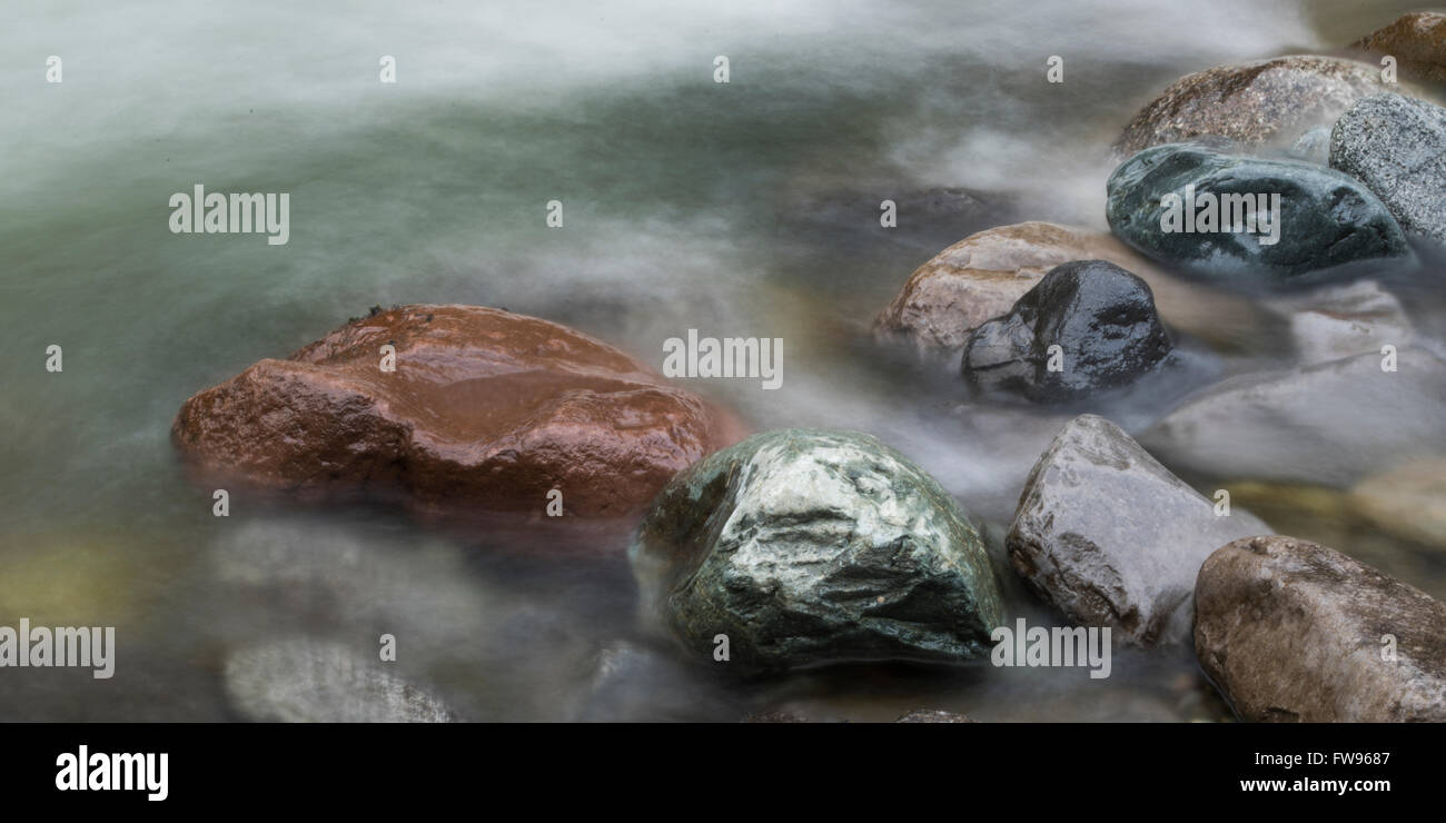 View of rocks in river, Whistler, British Columbia, Canada Stock Photo ...