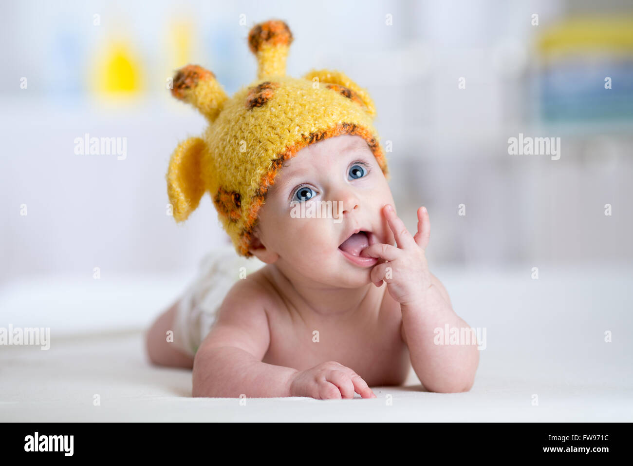 New Born Baby Boy Winter Dress Wool Stuff With Cap Giraffe Design In Purpel Color