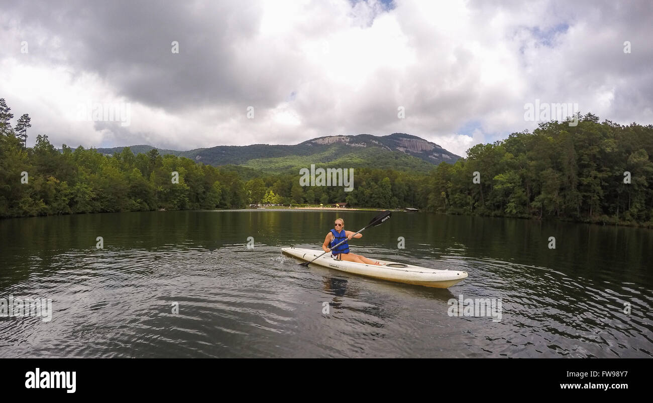 Pinnacle Lake at Table Rock State Park in South Carolina Stock Photo