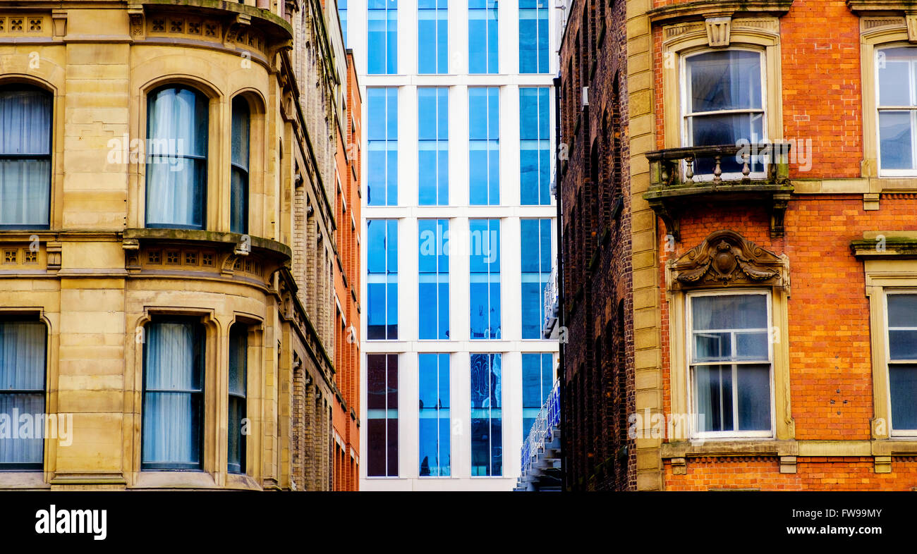 Old and new buildings in Manchester city centre Stock Photo - Alamy