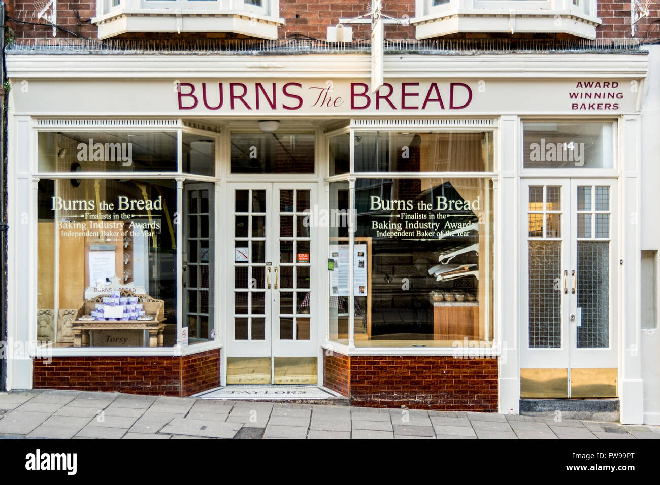 Shop Burns the Bread bakery, Glastonbury, Somerset, England Stock