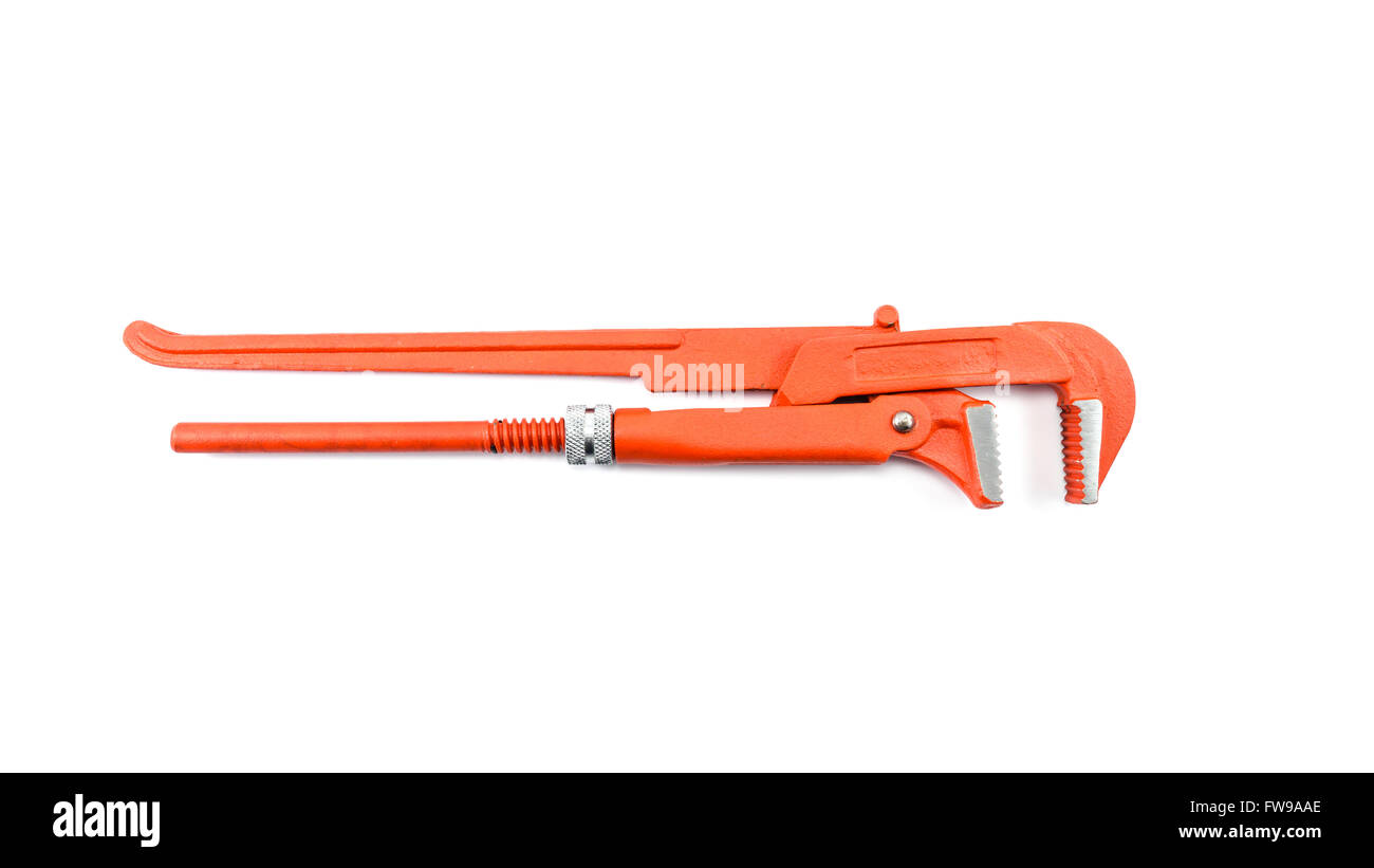 red wrench isolated on white background Stock Photo