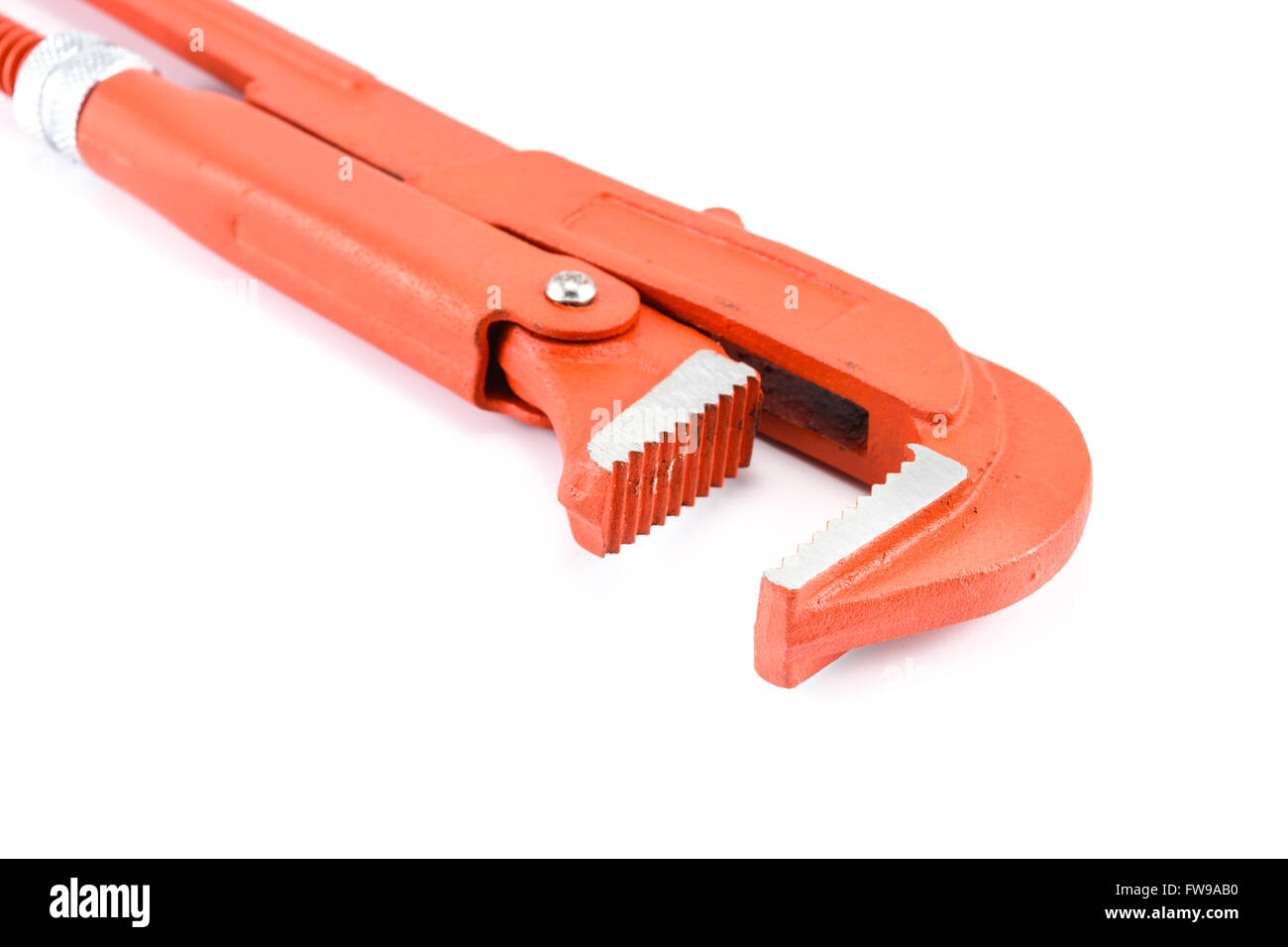 A Red Rench closeup red wrench isolated on white background Stock Photo - Alamy