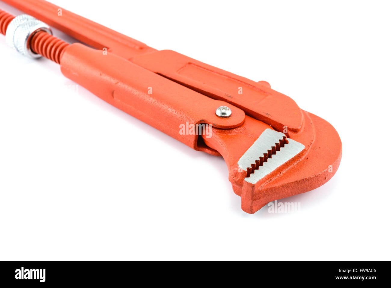 A Red Rench closeup red wrench isolated on white background Stock Photo - Alamy