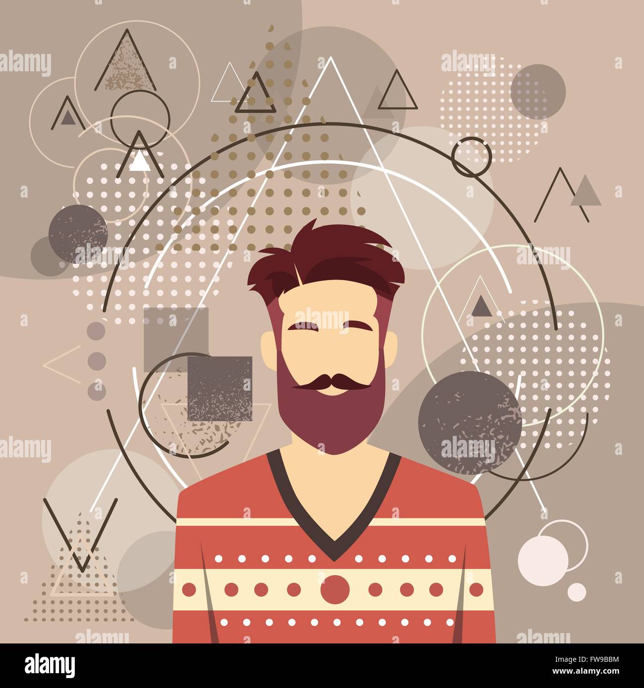 Profile Icon Male Avatar Man Hipster Style Fashion Guy Beard Portrait ...