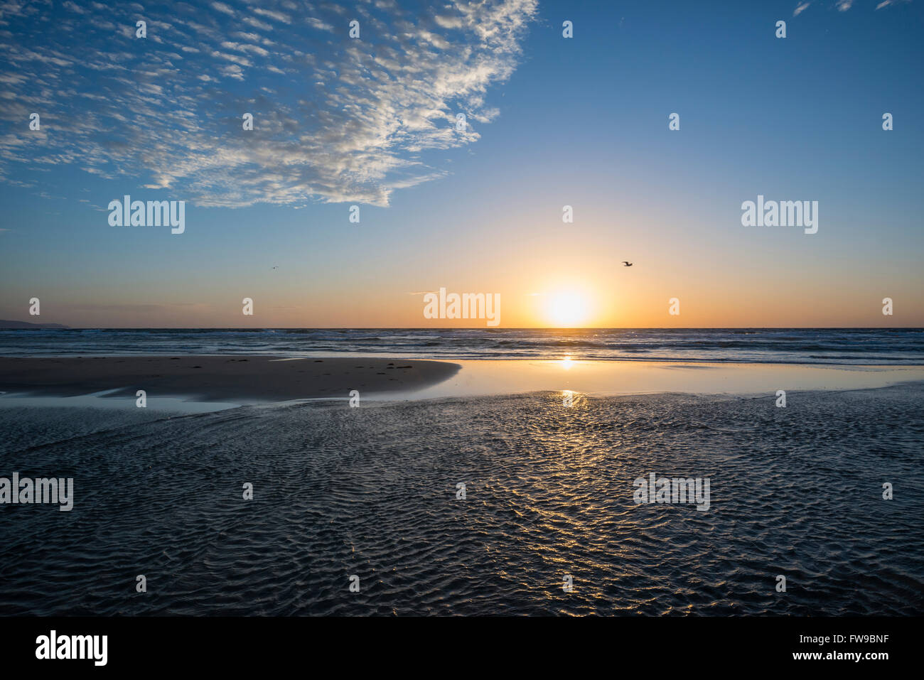 Sunrise at Playa de Sotavento beach, in Costa Calma, Jandia, Fuerteventura, Canary Islands, Spain Stock Photo