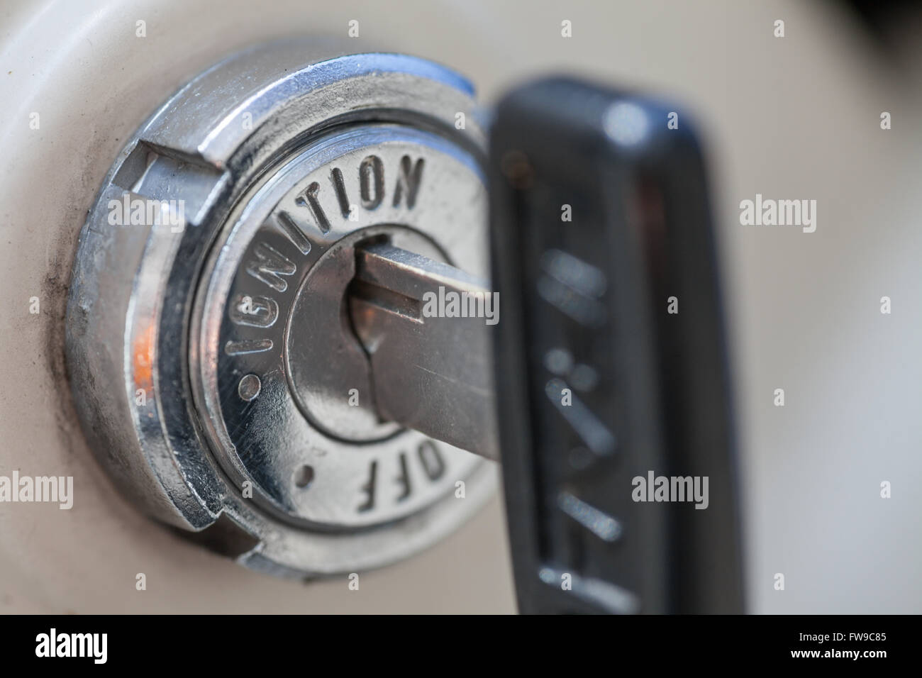 Close up shot of a motorcycle key hole, ignition switch Stock Photo Alamy
