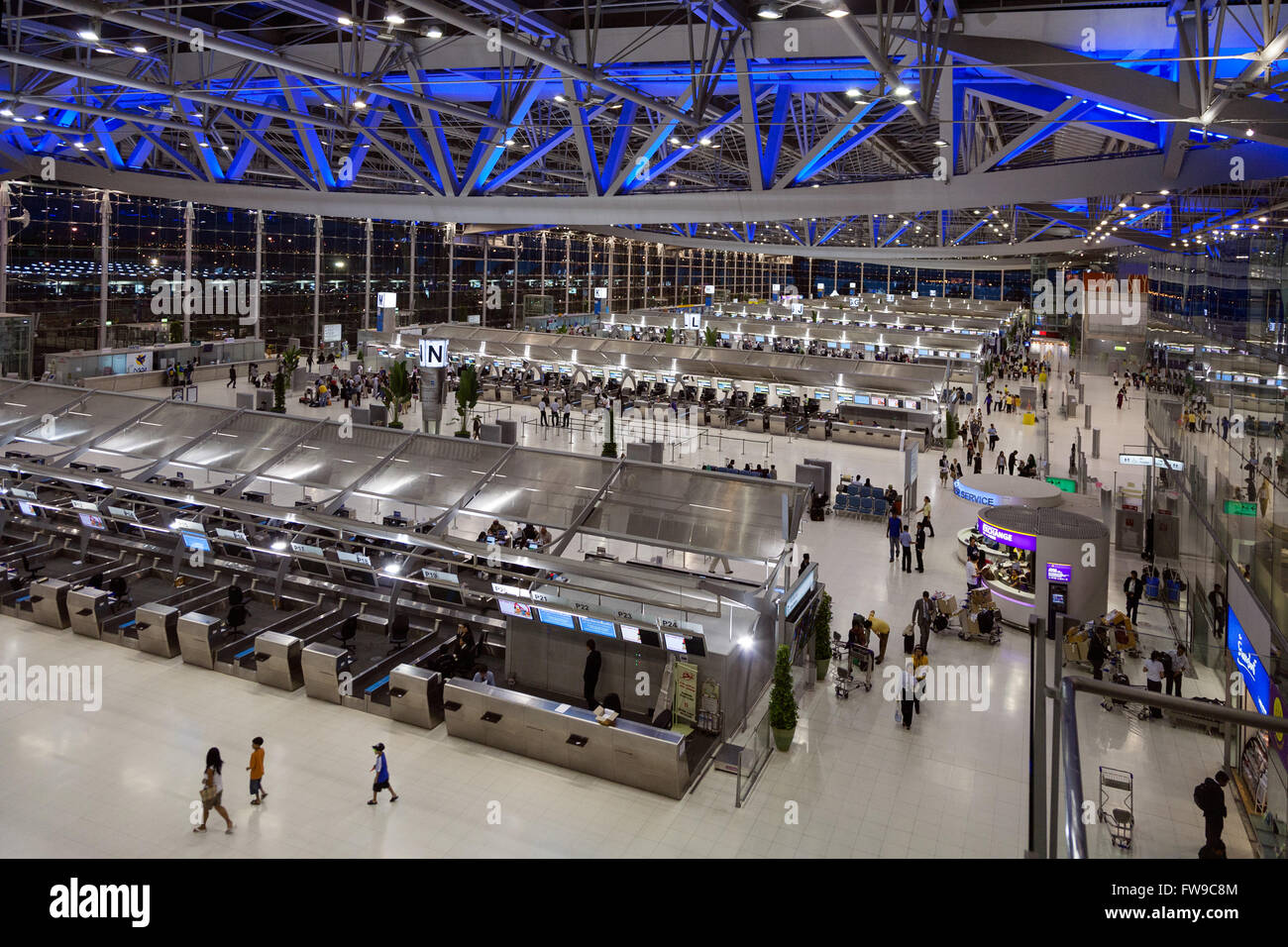 Check-in hall, departure lounge, Suvarnabhumi Airport, Bangkok, Samut ...