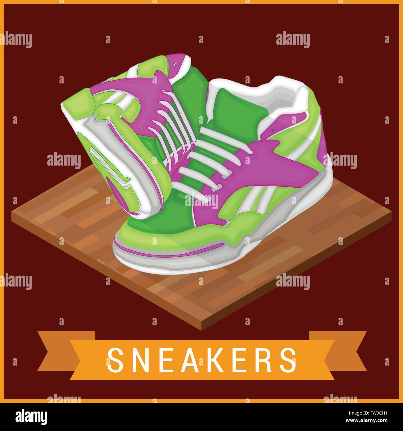 Pair sneakers flat isometric icon Stock Vector Image & Art - Alamy