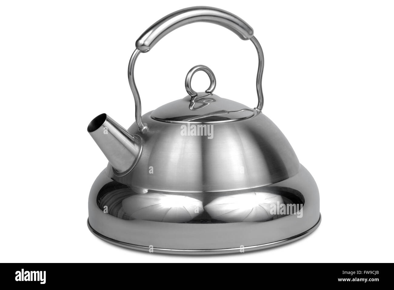 Modern metal teapot on a white background Stock Photo Alamy