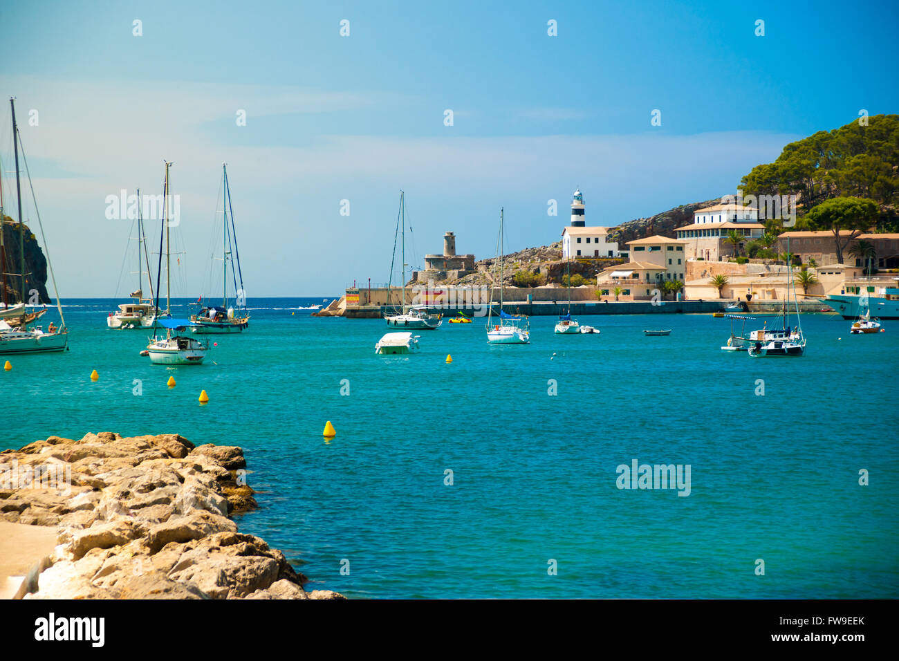 Puerto de Soller, Port of Mallorca island Stock Photo Alamy