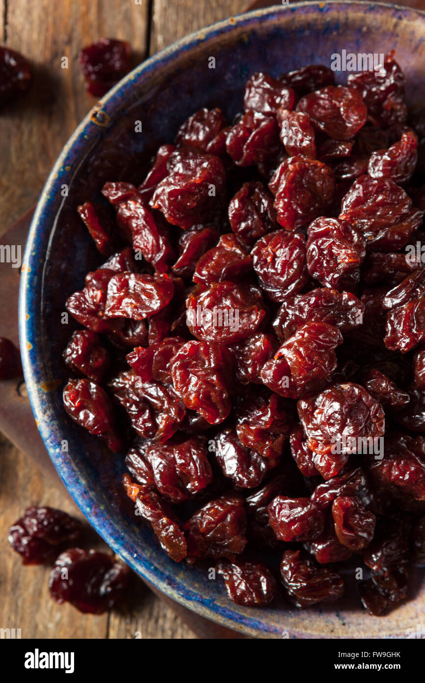 Organic Raw Dry Cherries in a Bowl Stock Photo Alamy