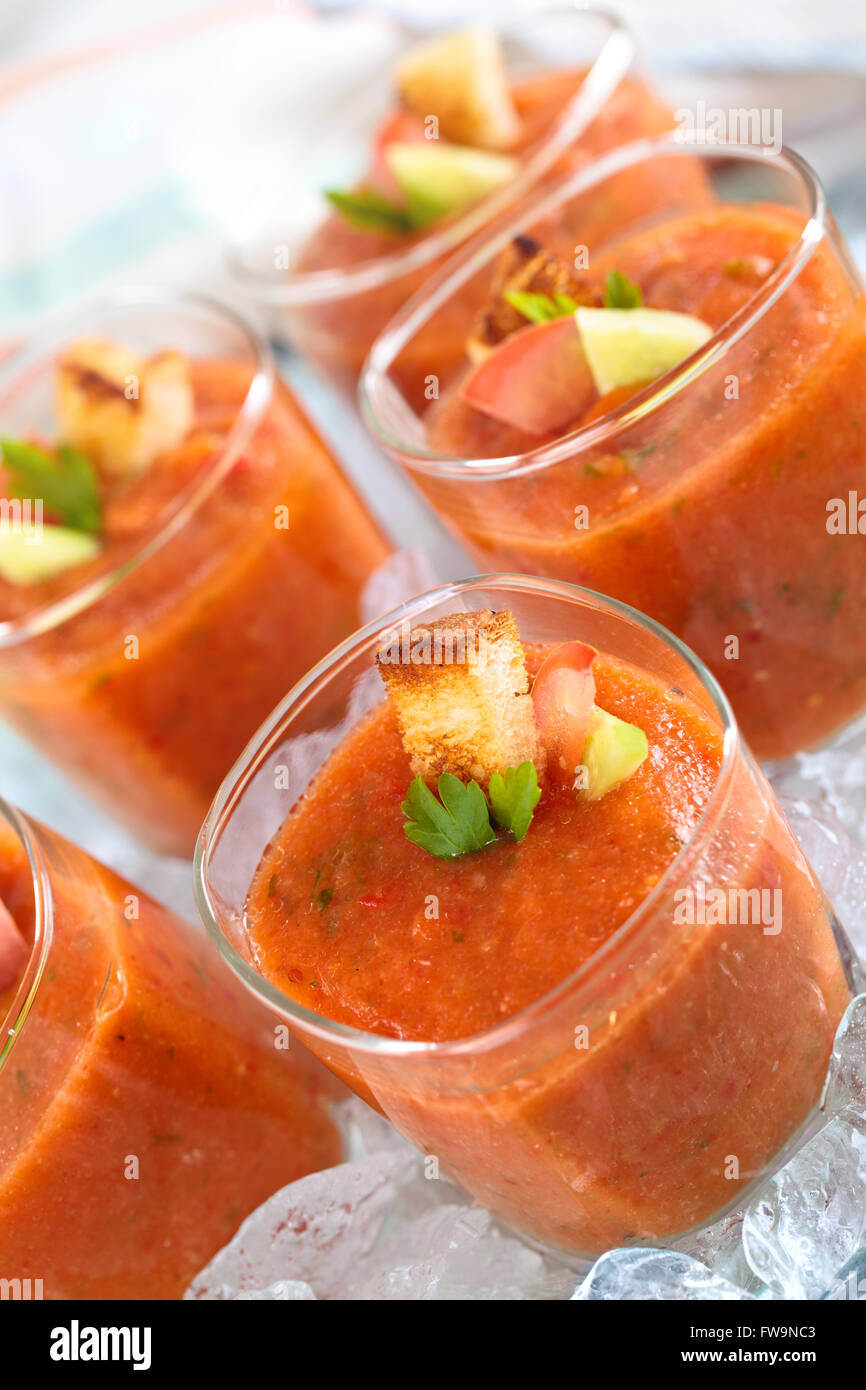 Cold tomato soup Stock Photo Alamy