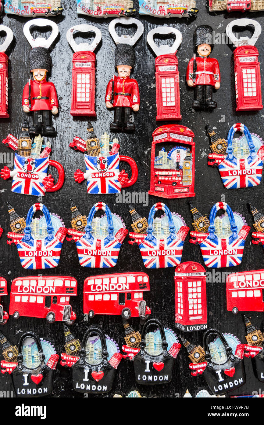 London souvenirs and tourist trinkets on Oxford Street, London, UK ...