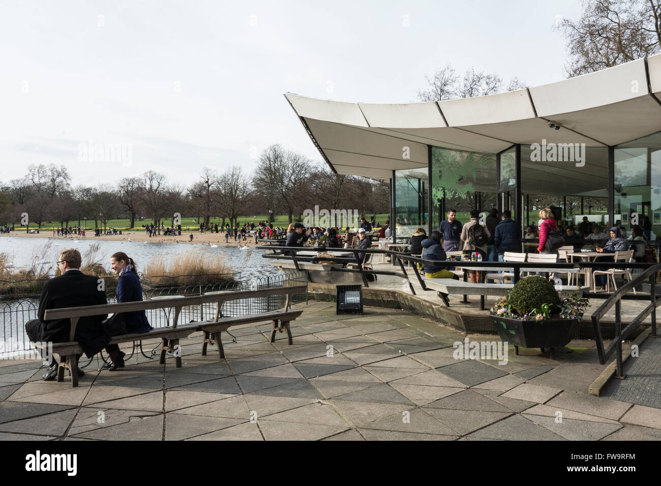 The Dell Cafe by The Serpentine in Hyde Park, City of Westminster, London, England, UK Stock Photo