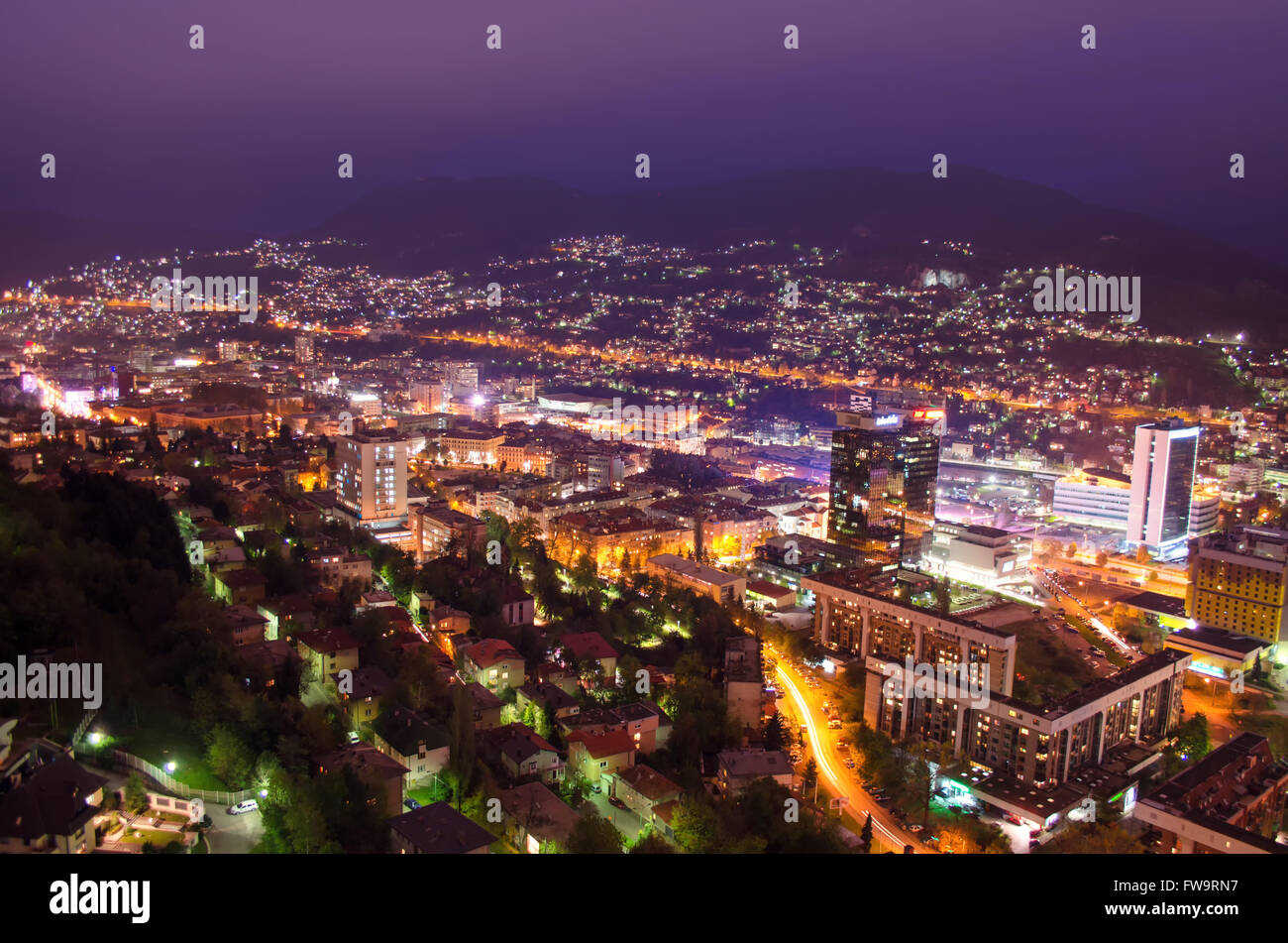 Night view of sarajevo hi-res stock photography and images - Alamy