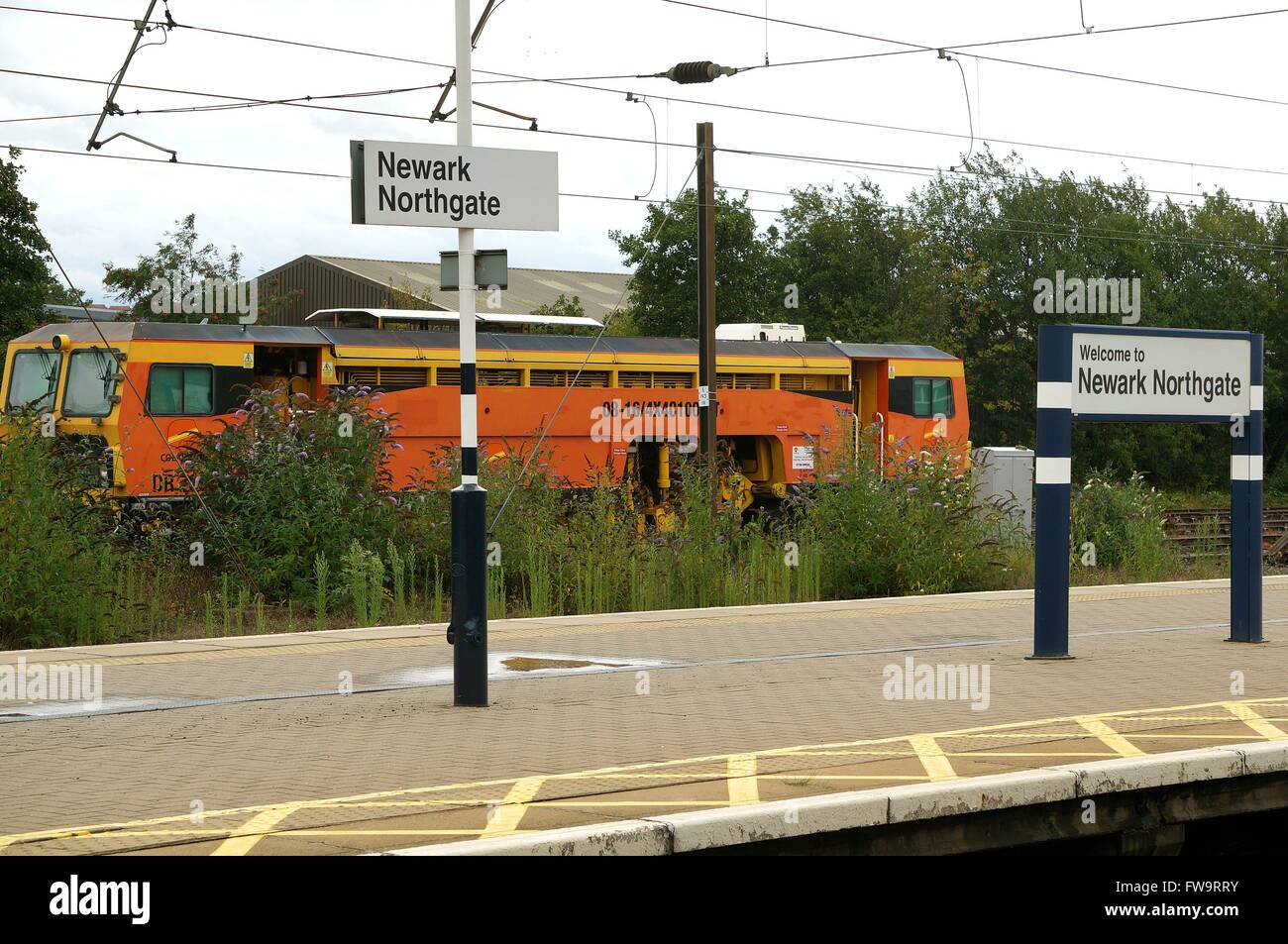 Colas engineering vehicle at Newark Northgate Railway Train Station in the market town of Newark-on-Trent Nottinghamshire England GB UK 2015 Stock Photo