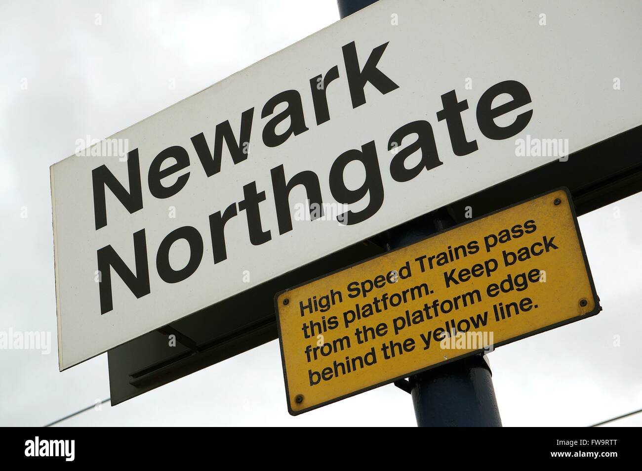 High Speed Trains warning sign on a platform in Newark Northgate ...