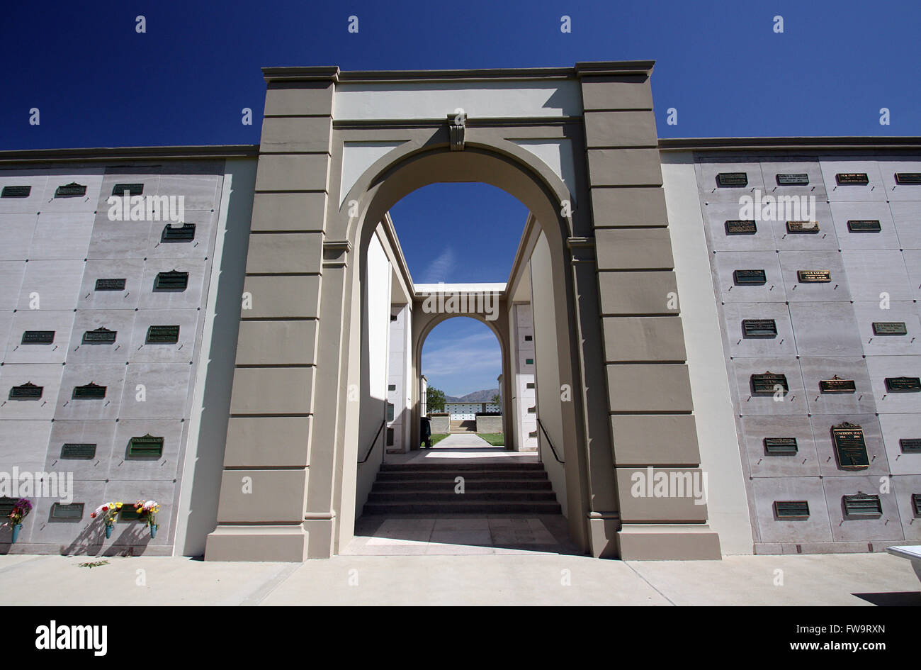 Celebrity final resting places - Forest Lawn Memorial Park Hollywood Hills: The Courts of Remembrance.  Featuring: General view Where: Los Angeles, California, United States When: 01 Mar 2016 Stock Photo