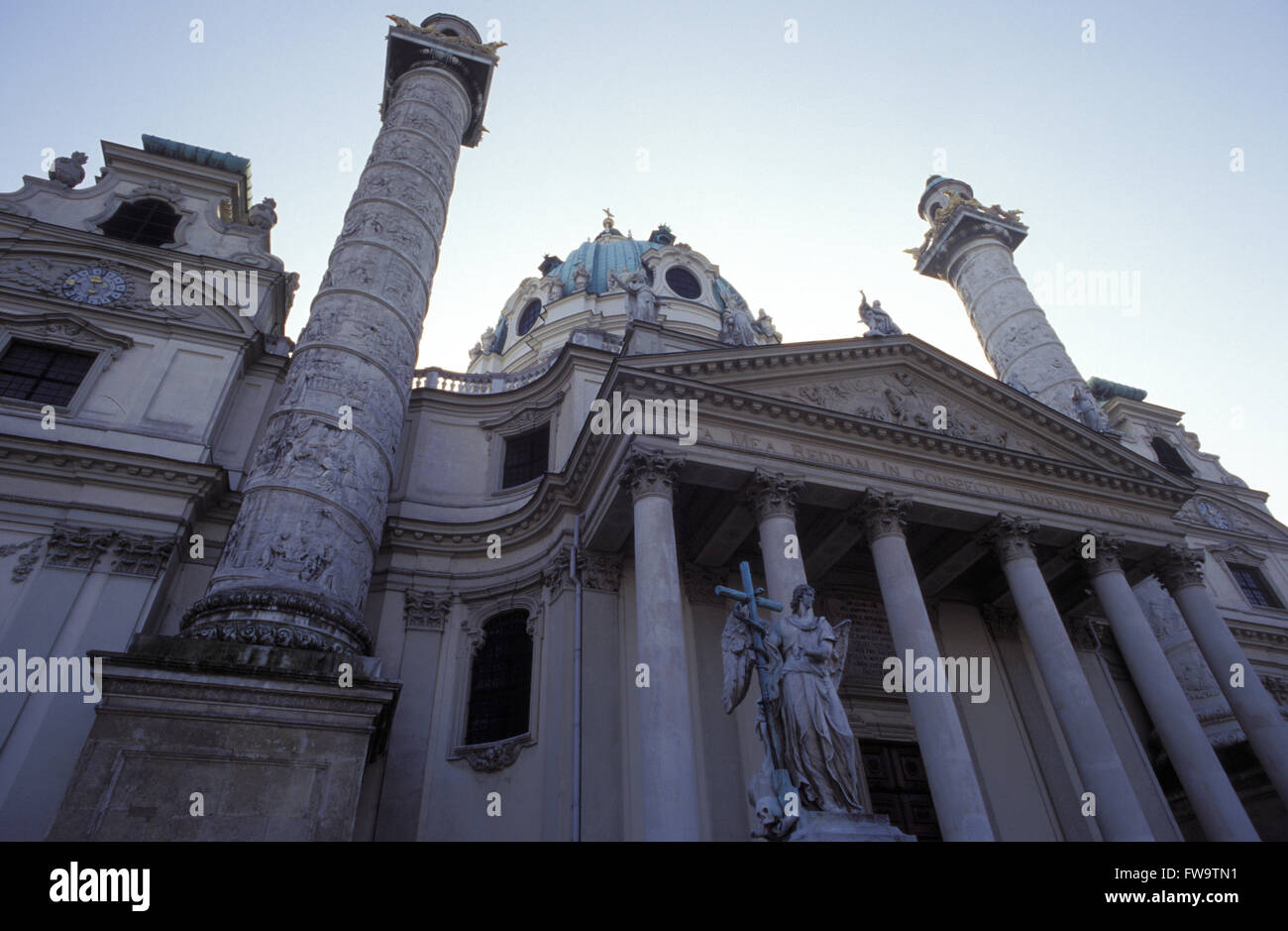 AUT, Austria, Vienna, the baroque church Karlskirche.  AUT, Oesterreich, Wien, die barocke Karlskirche. Stock Photo