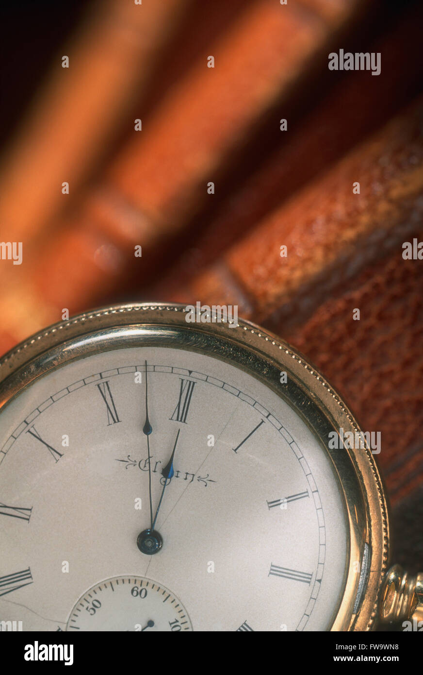 Antique Pocket Watch and Books Stock Photo Alamy
