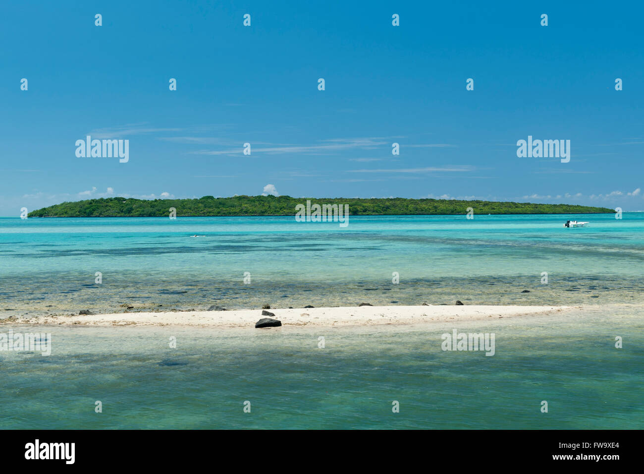 The islet of Ile Aux Aigrettes off the southeast coast of Mauritius. Stock Photo