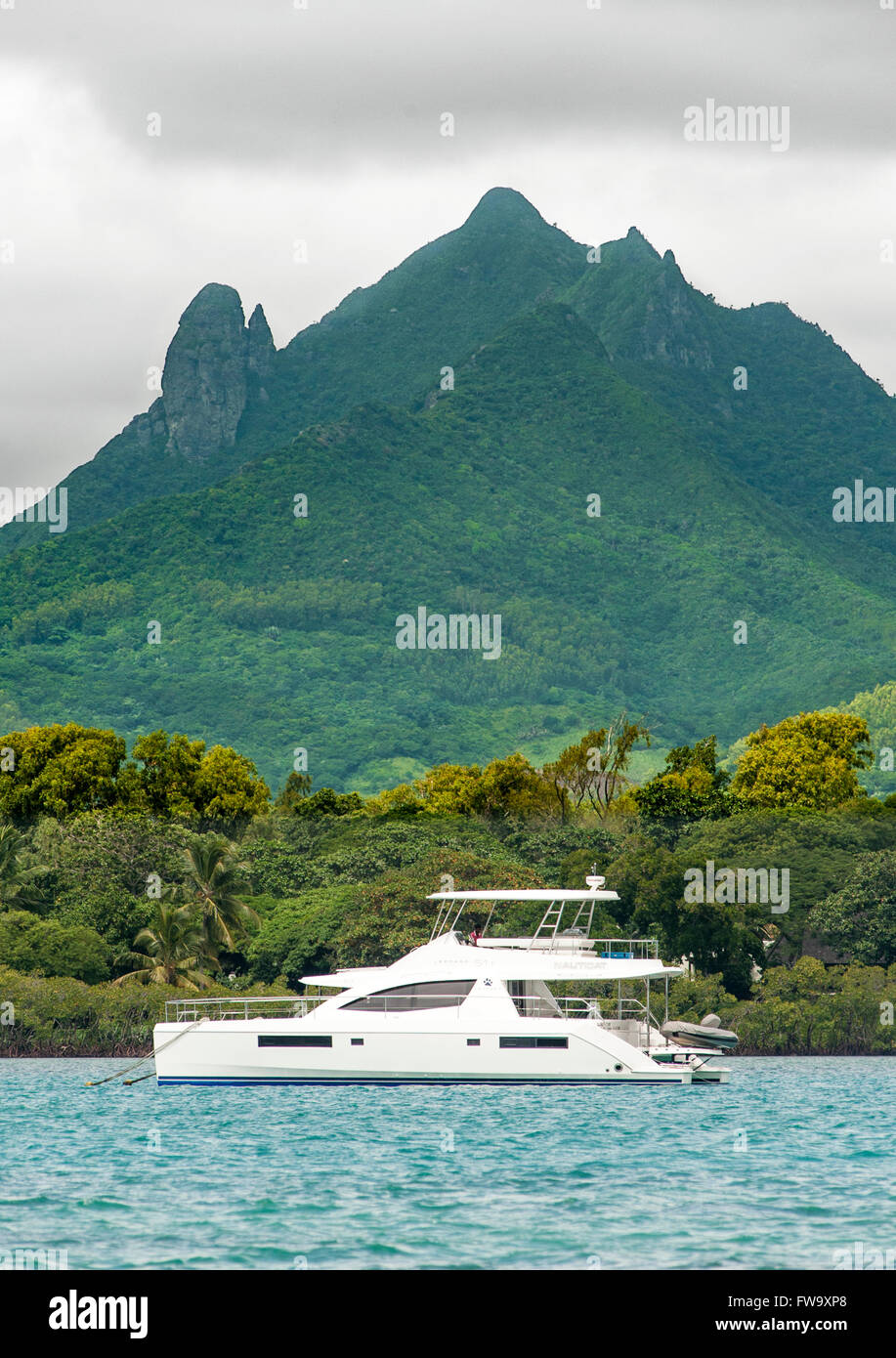 Coastal landscape near the Four Seasons Hotel in Mauritius. Stock Photo