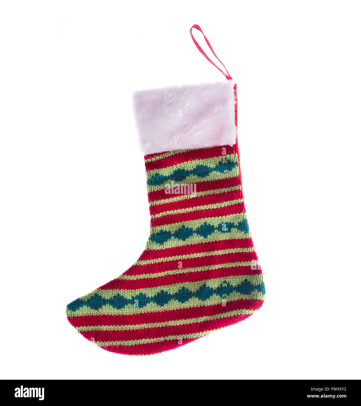 Christmas stocking isolated on white background Stock Photo
