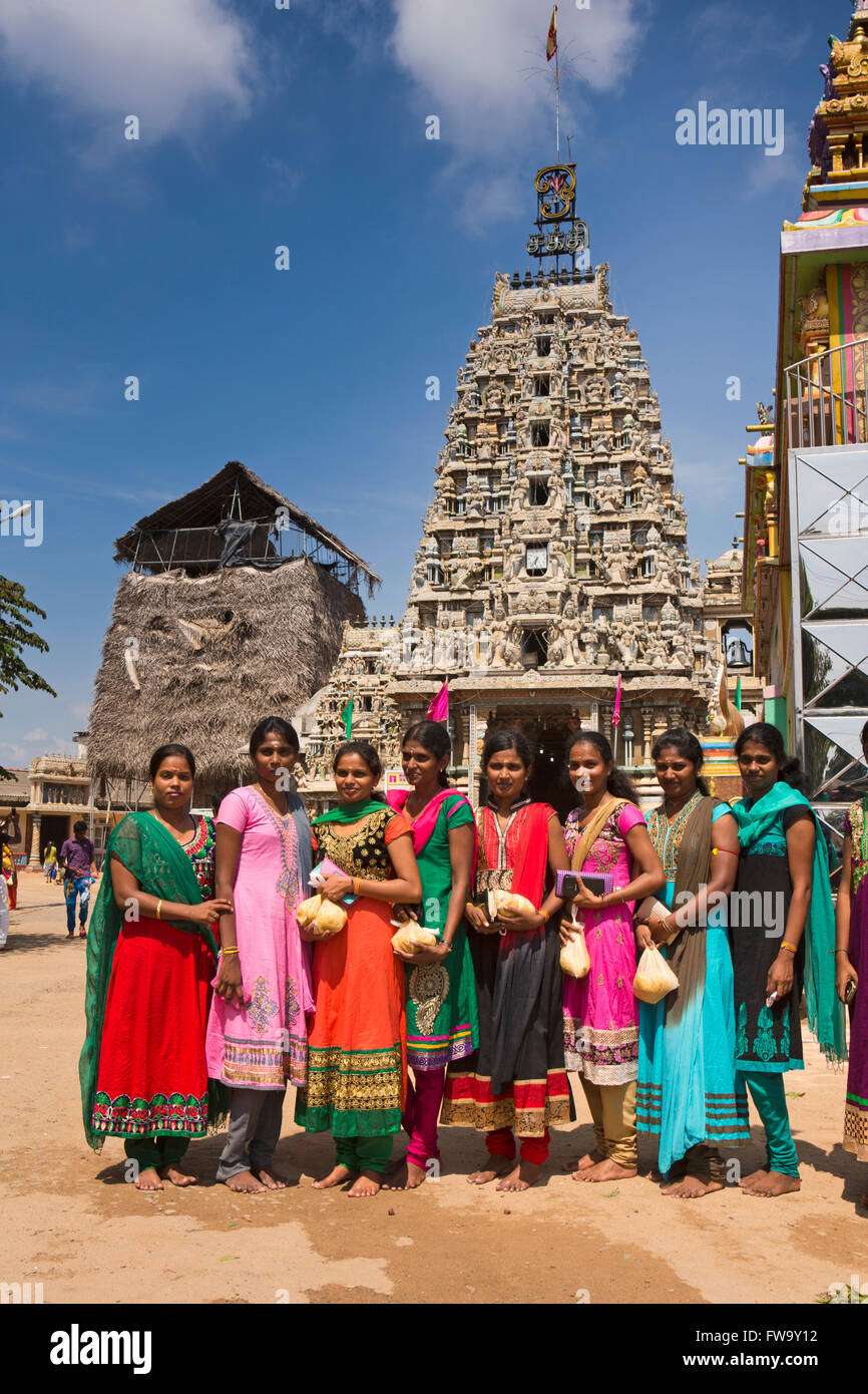 Sri Lanka, Trincomalee, Pillaiyar Kovil temple, well dressed women ...