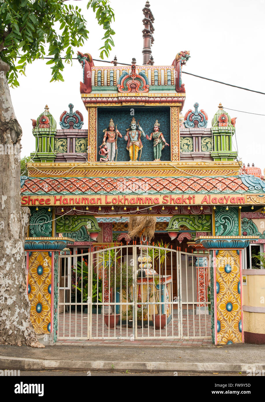 Hindu temple at Bel Air in Mauritius. Stock Photo