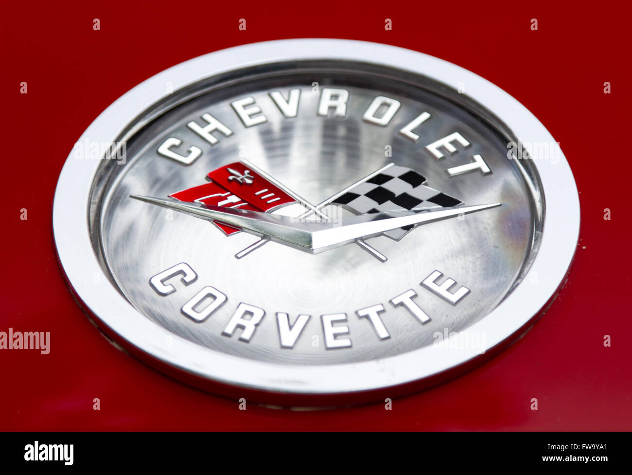 Old Chevrolet Corvette logo. Stock Photo