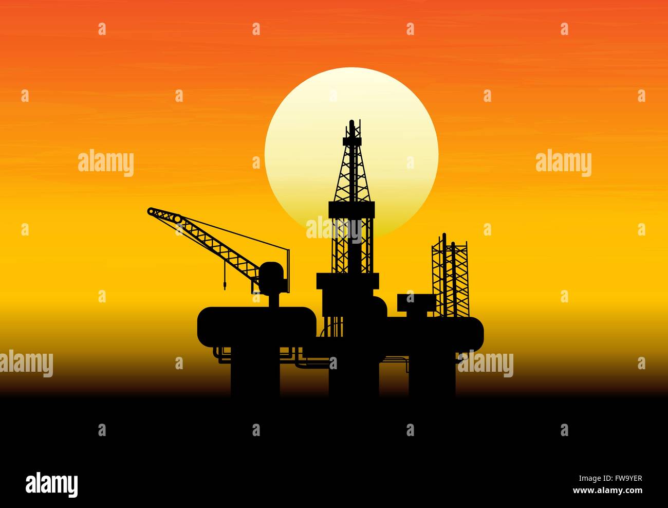 Oil drilling derrick Stock Vector Images Alamy