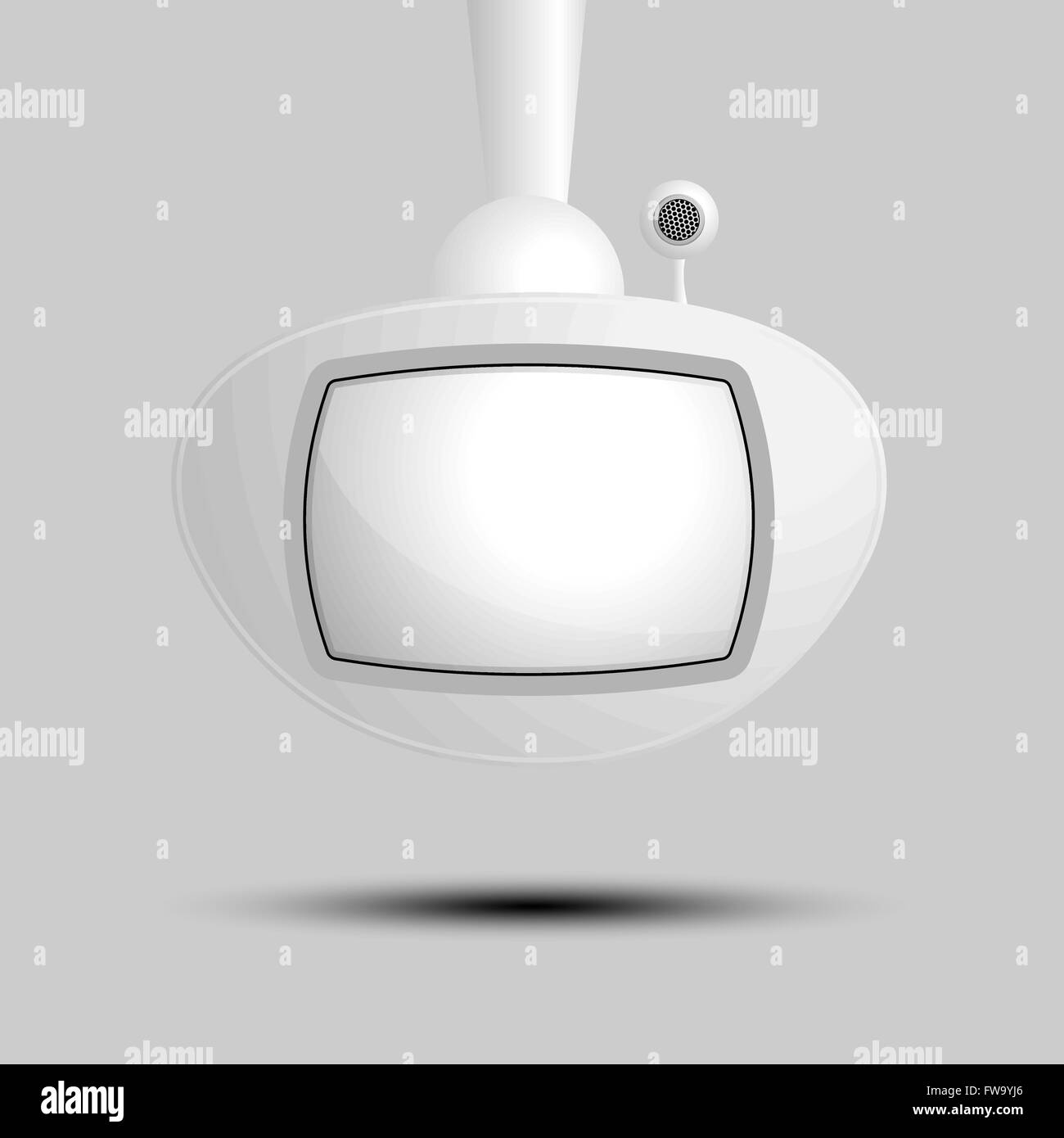 Speech bubbles robots television for text.  A vector illustration. Stock Vector