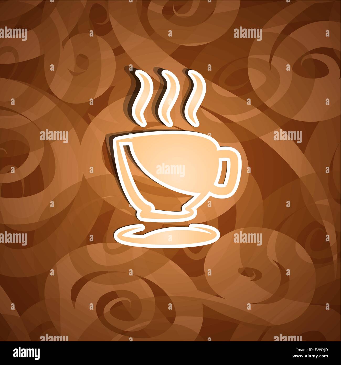 Illustration cute ornate vintage with coffee cup - vector Stock Vector ...