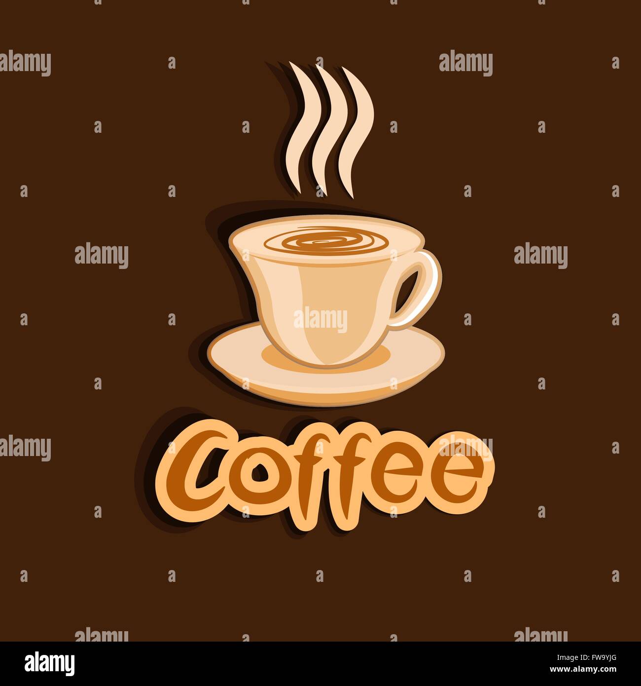 Illustration cute ornate vintage with coffee cup - vector Stock Vector ...