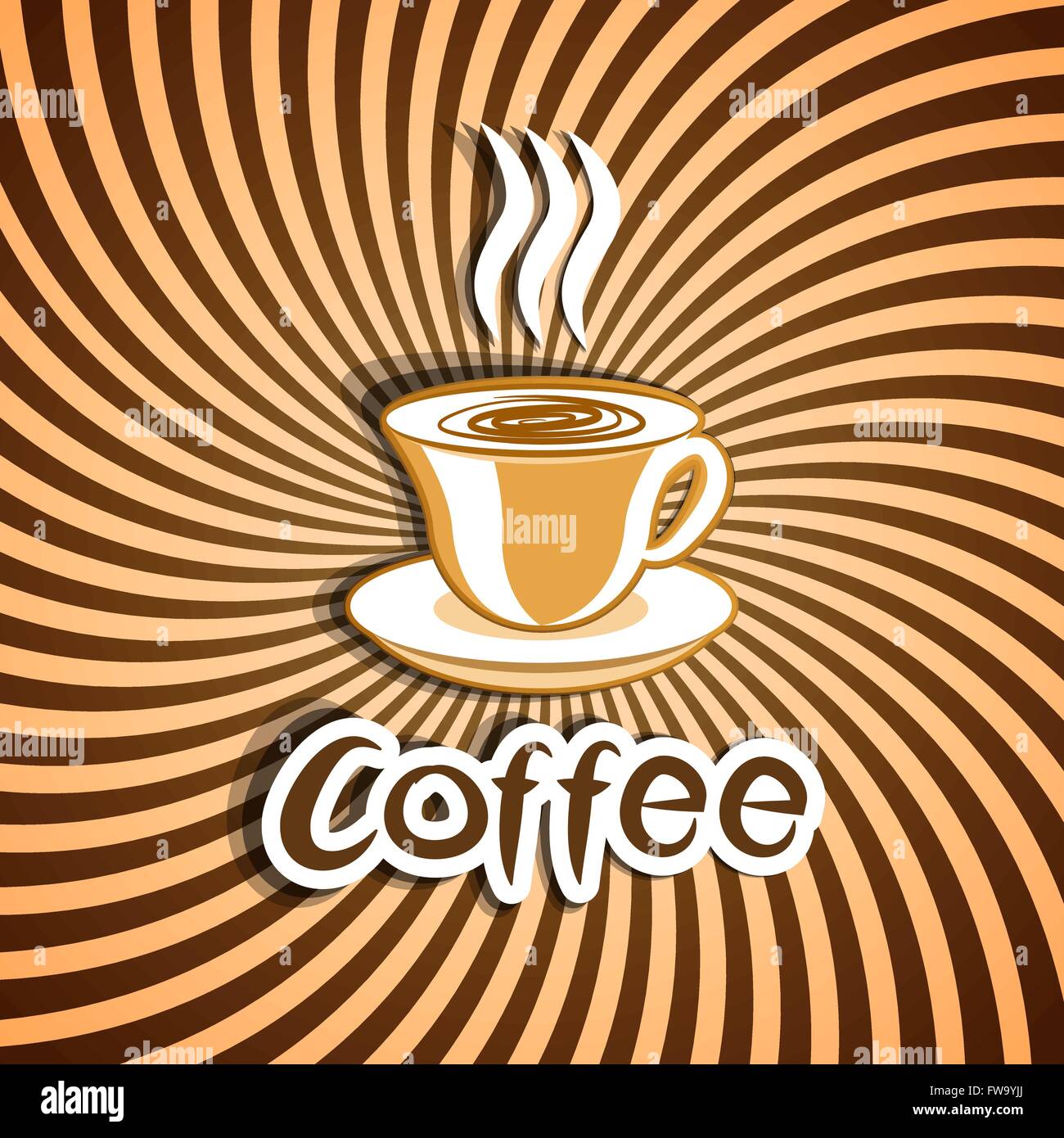 Illustration cute ornate vintage with coffee cup - vector Stock Vector ...