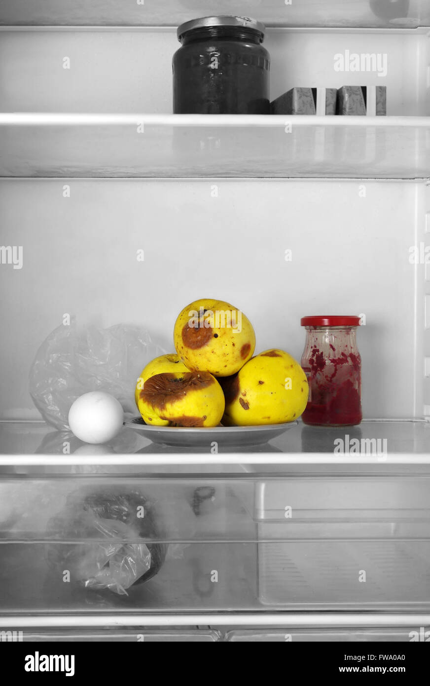 Empty Fridge Stock Photo