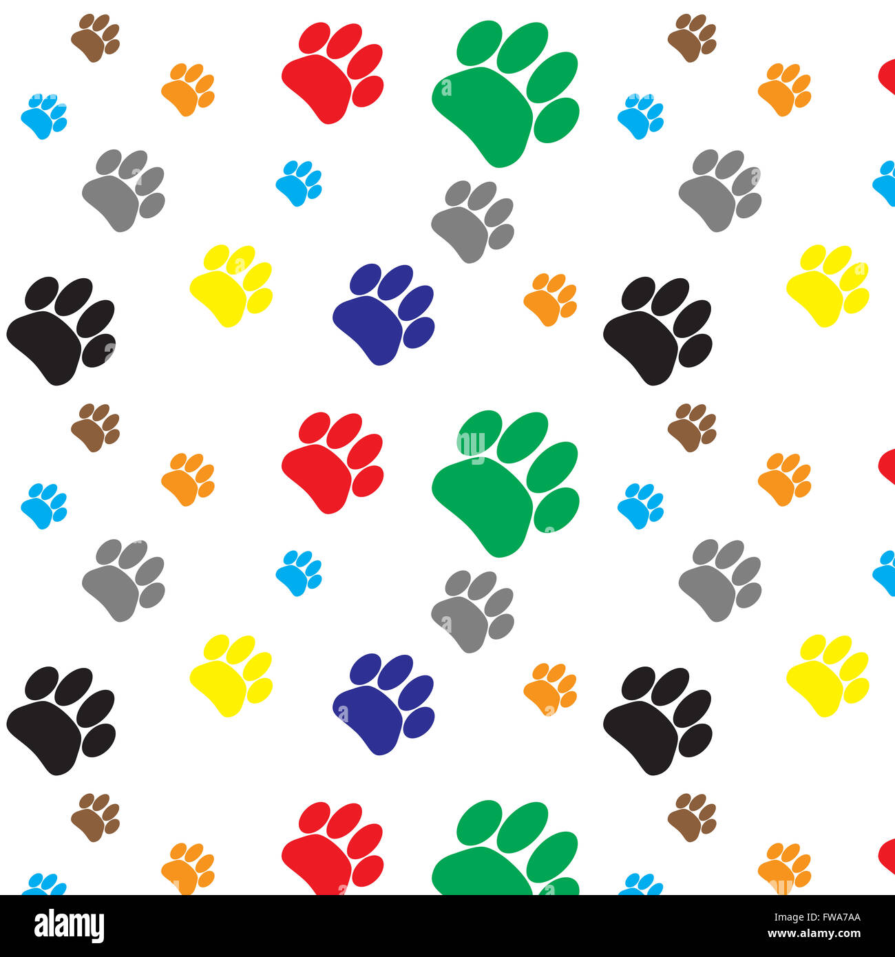 Pattern Color Dog Animal Foot Print Print Paw And Footprint Pet 